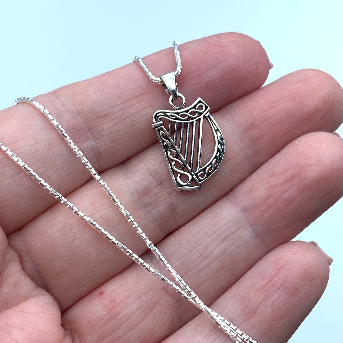Harp Sterling Silver Necklace