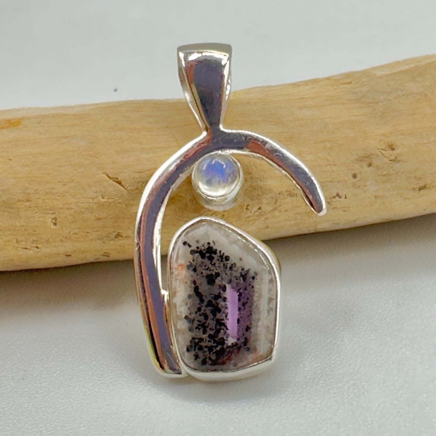 Super Amethyst & Moonstone Sterling Silver Pendant