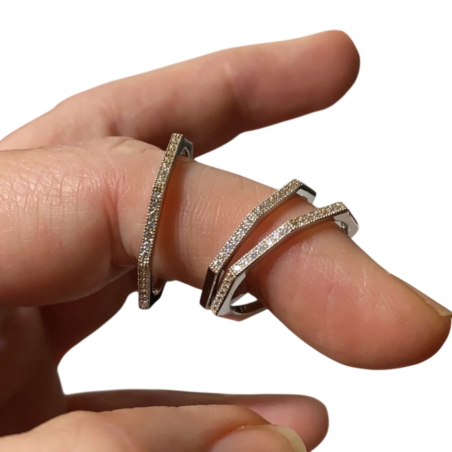 Sterling Silver Octagon CZ Ring