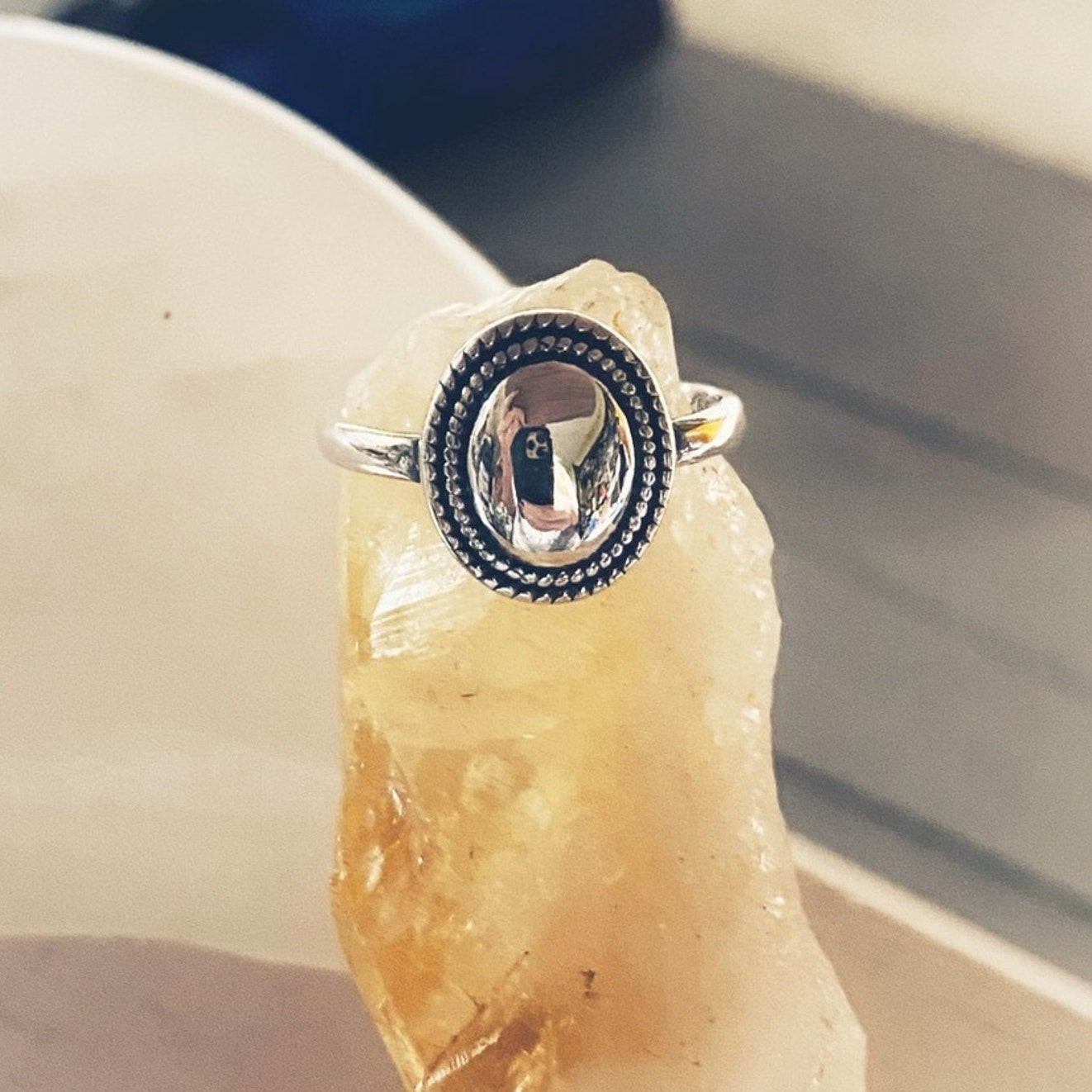 Sterling Silver Oval Vintage High Polished Dome Ring Trending Ajustable