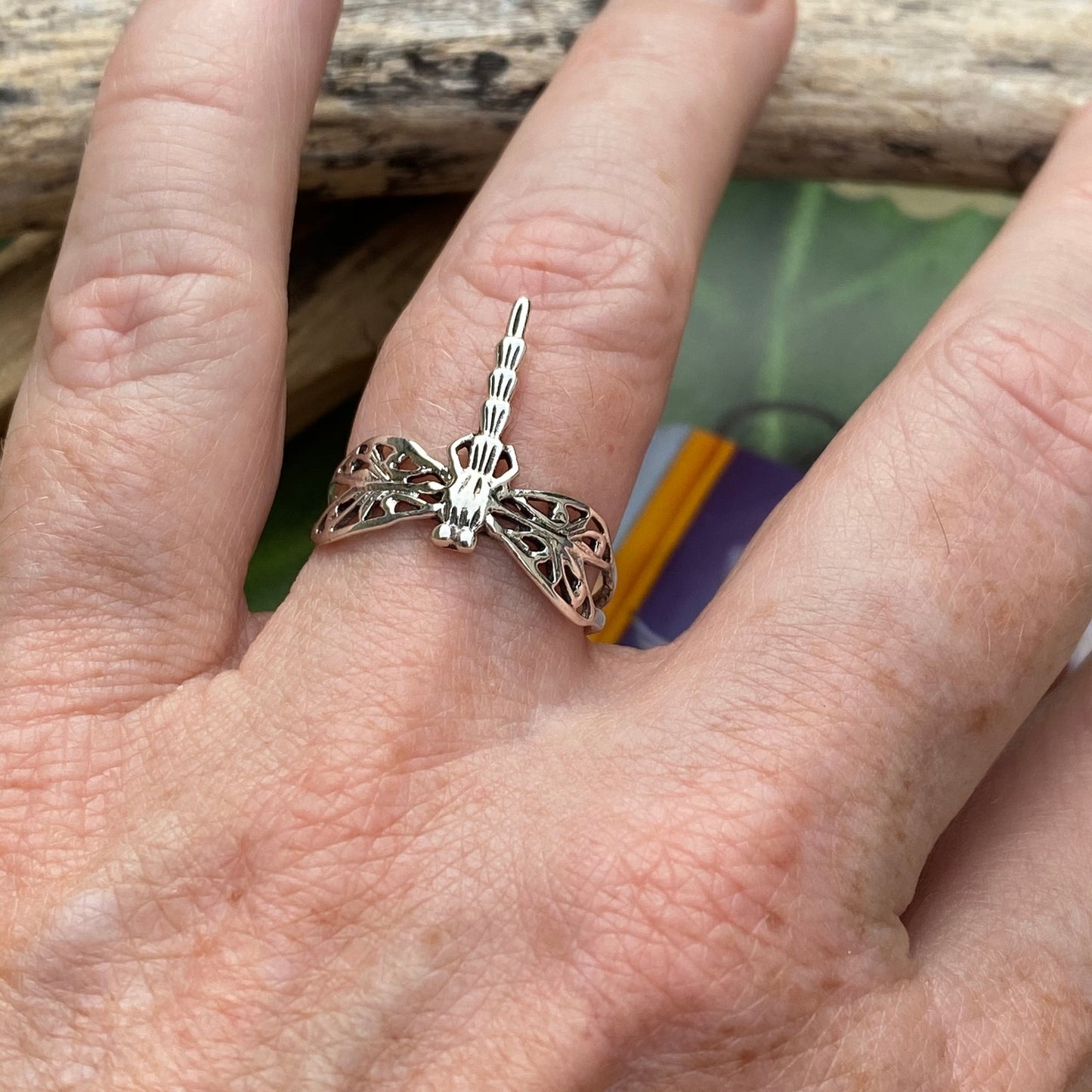 Dragonfly Filigree Sterling Silver Ring