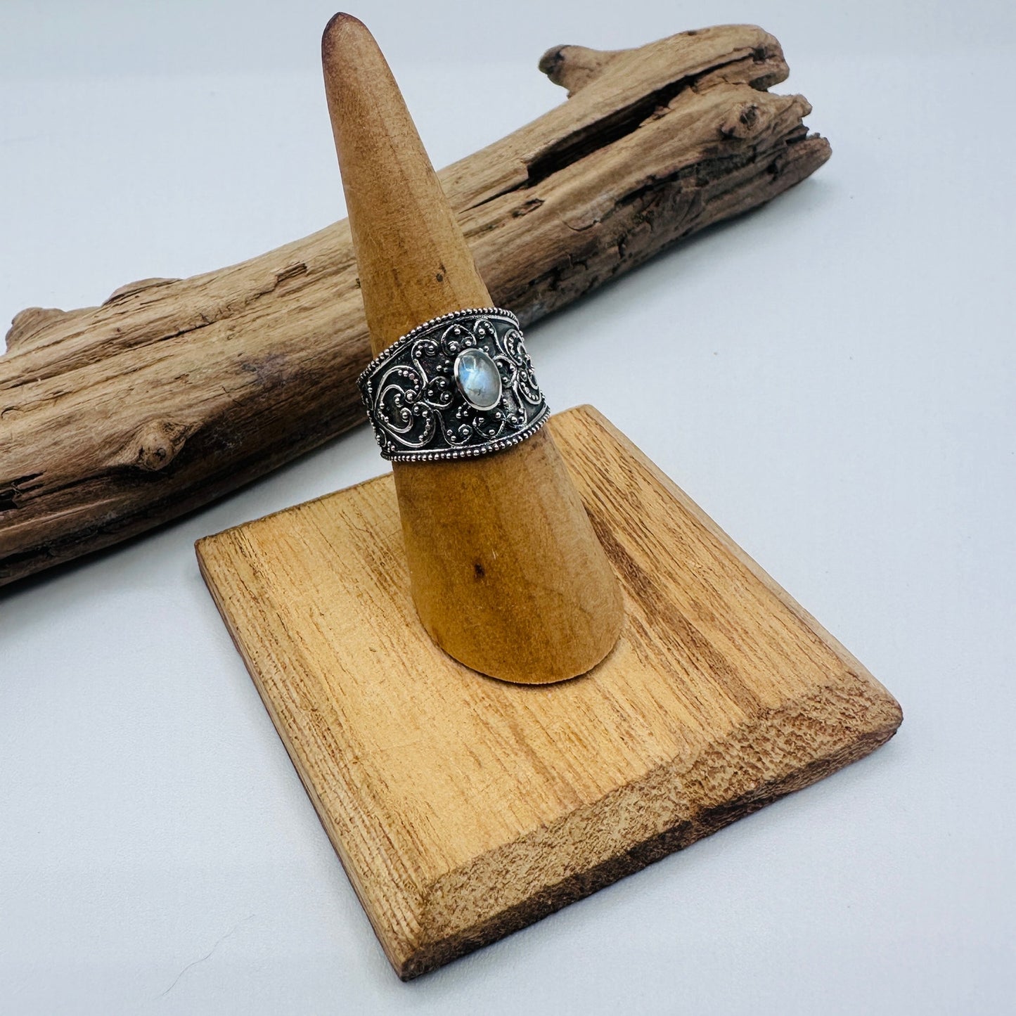 Bali Moonstone Sterling Silver Ring