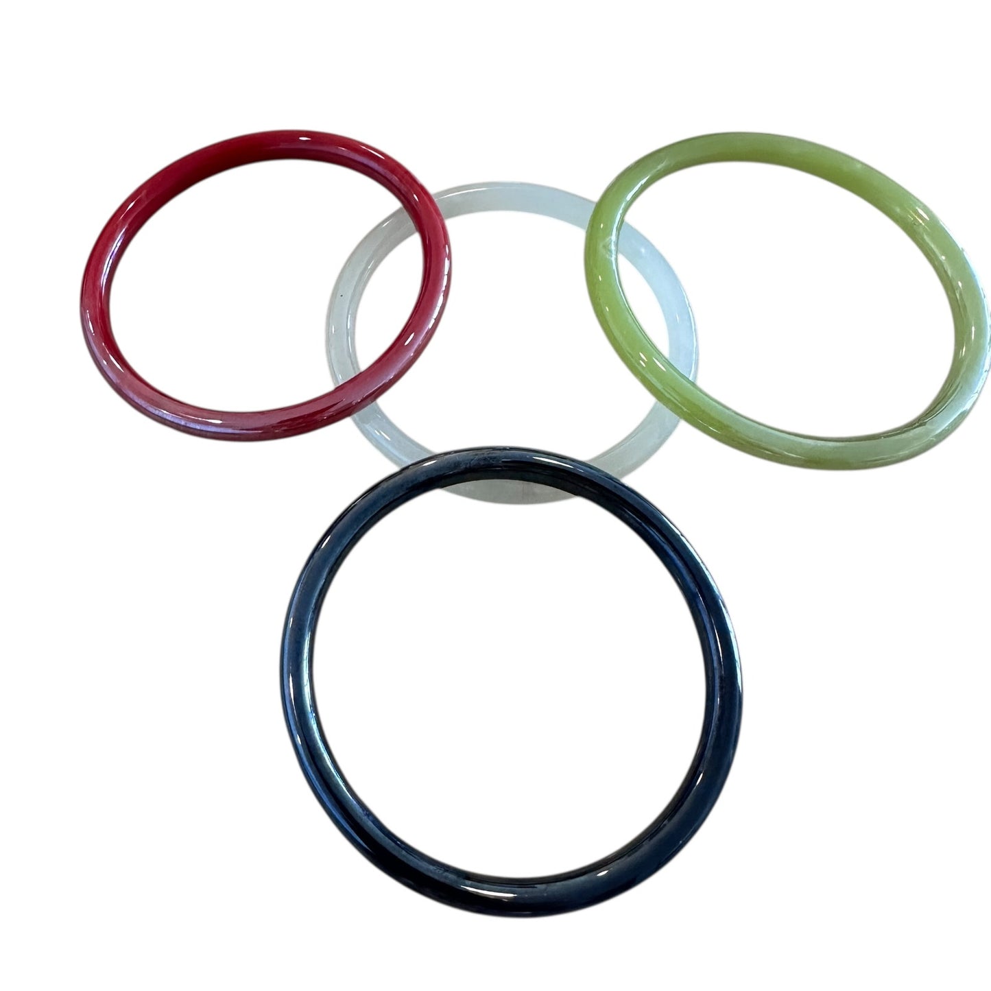 Vintage Glass Bangle Bracelets – Set of 4