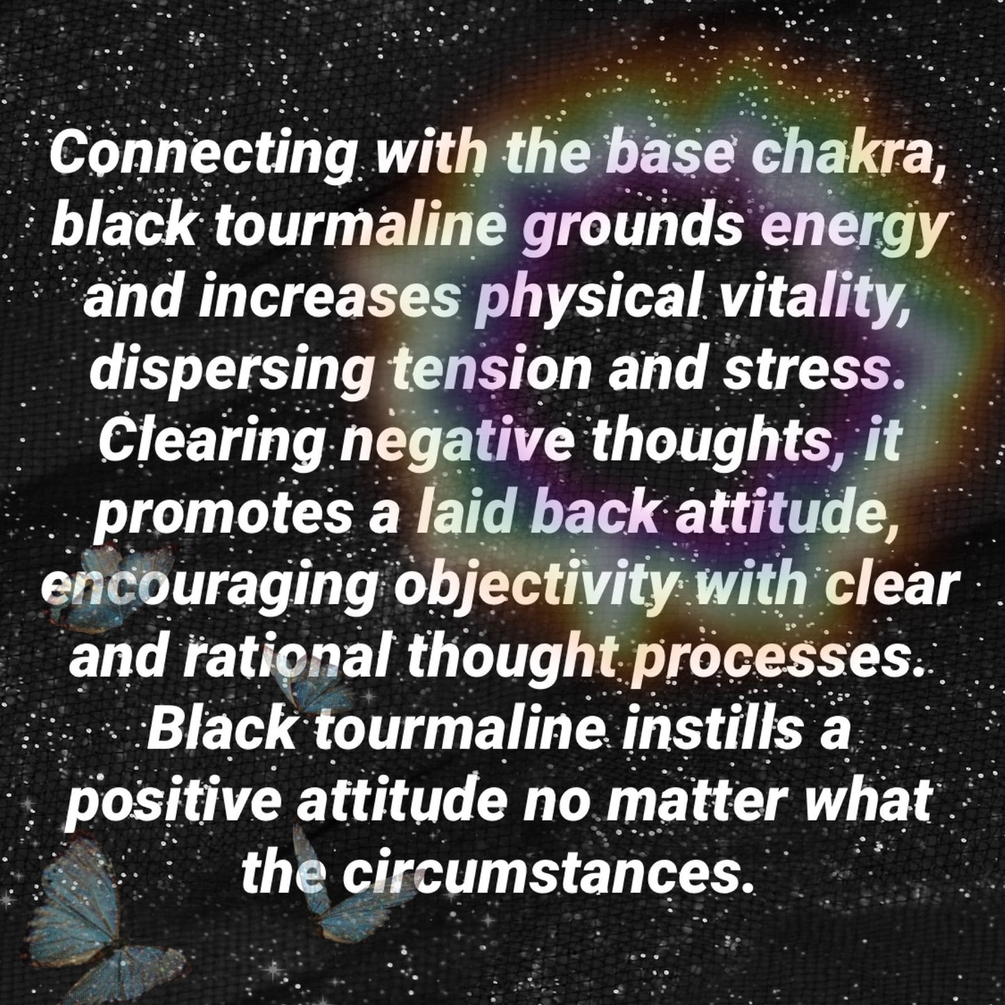 Natural Black Tourmaline In Rainbow Moonstone Sterling Silver Pendant