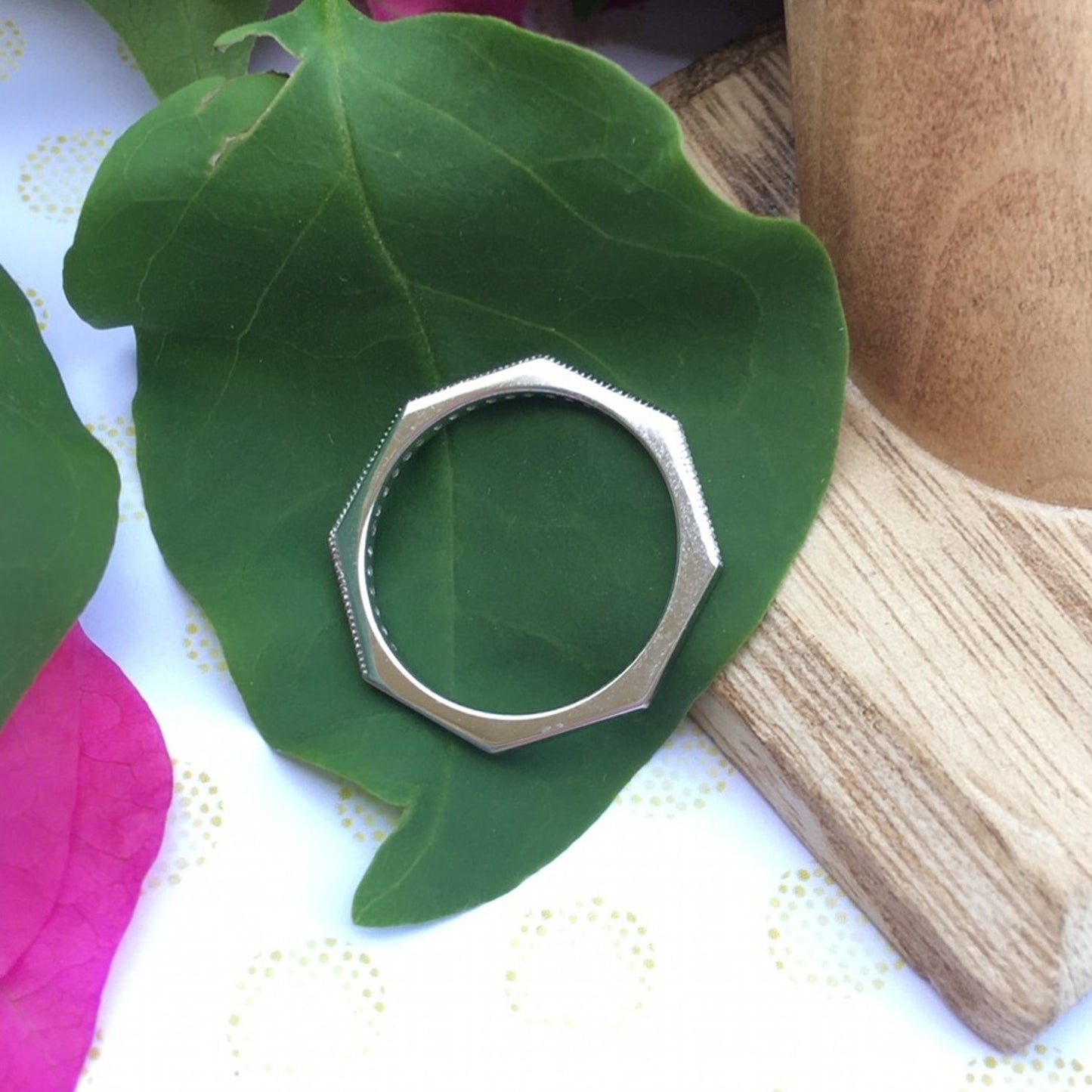 Sterling Silver Octagon CZ Ring