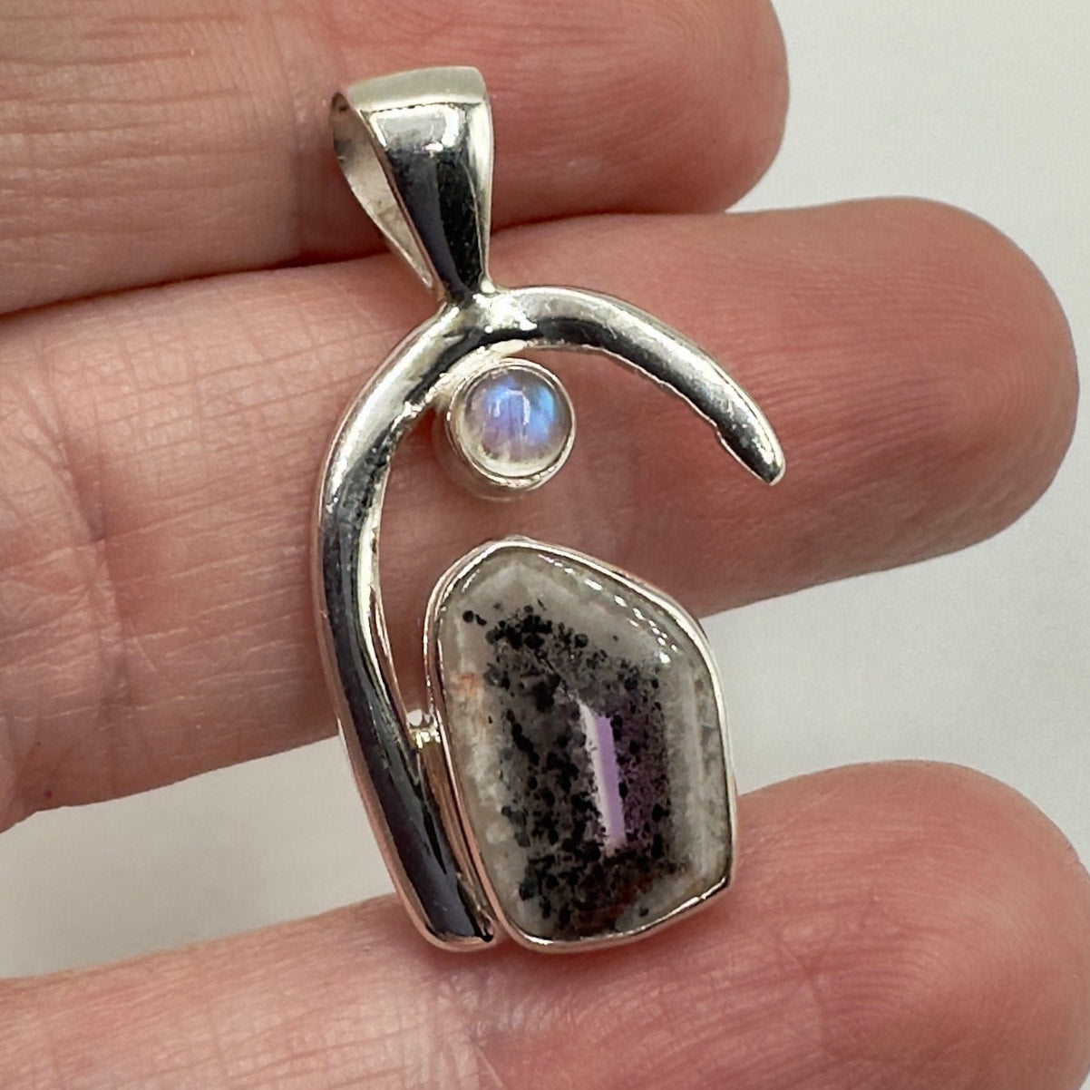 Super Amethyst & Moonstone Sterling Silver Pendant