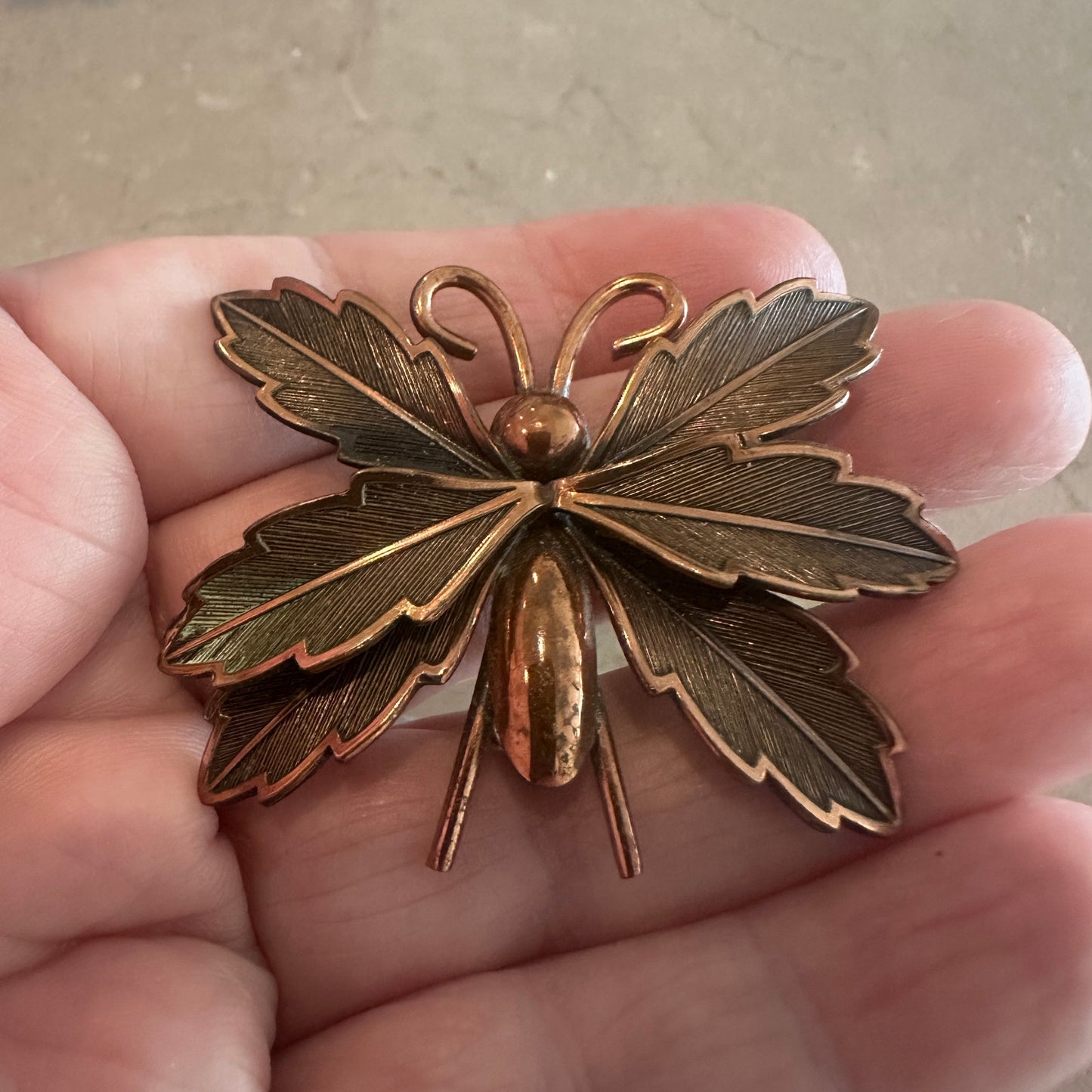Vintage 1950s Copper Butterlfy/Moth Brooch/Pin-Bell Trading Post