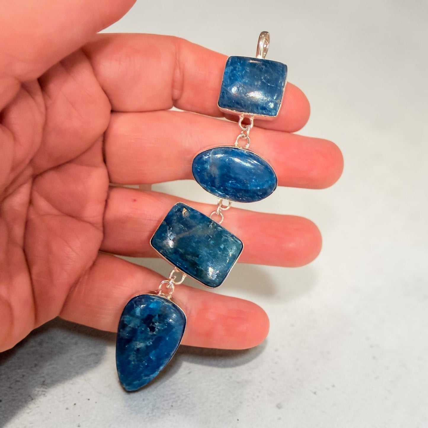 Blue Apatite Statement Pendant
