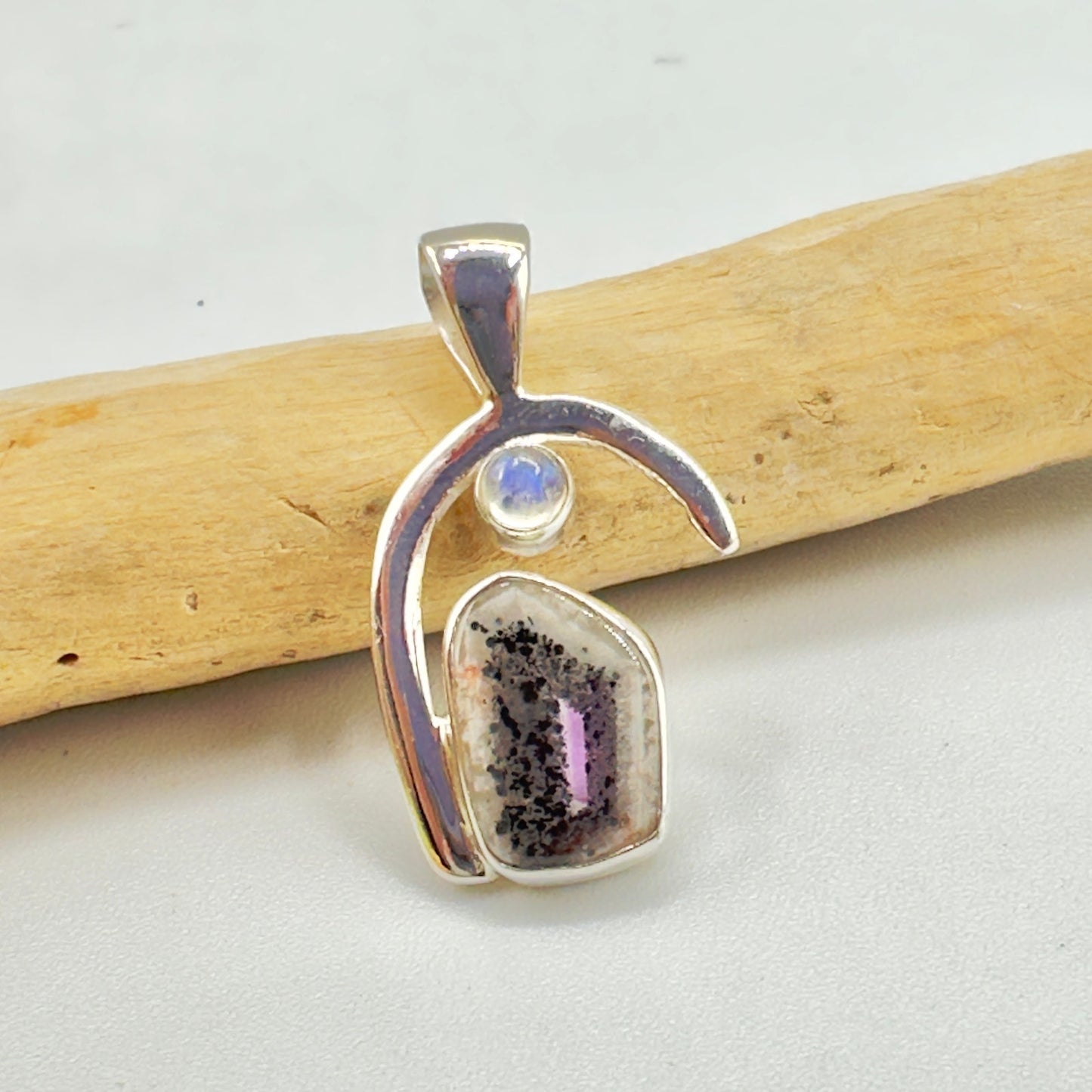 Super Amethyst & Moonstone Sterling Silver Pendant