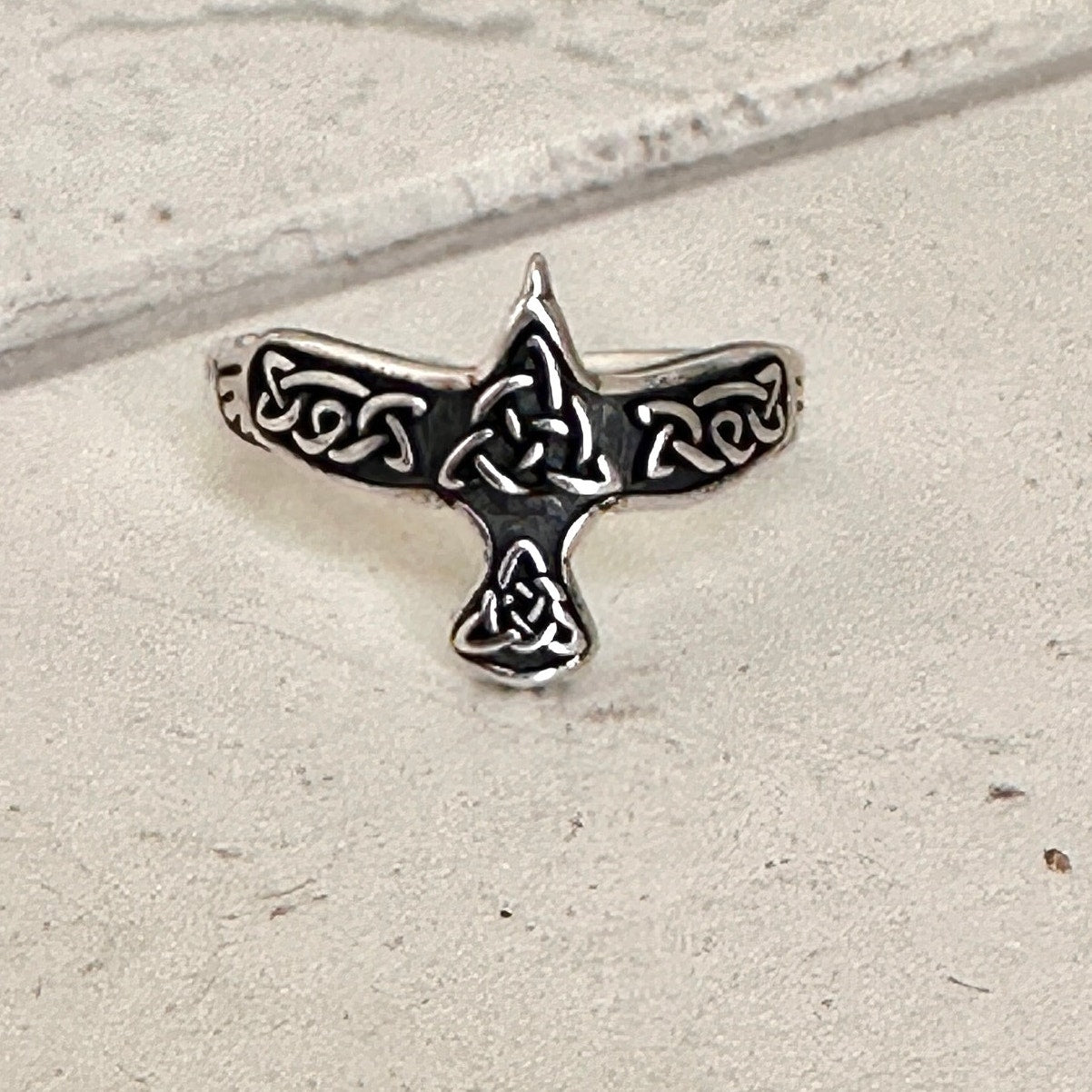 Aztec Celtic Raven Sterling Silver Toe Ring