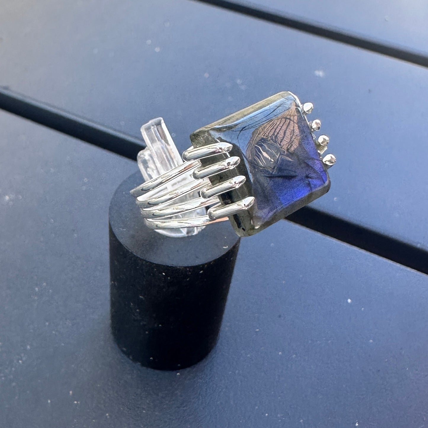 Labradorite Madagascar Sterling Silver Ring Size 8