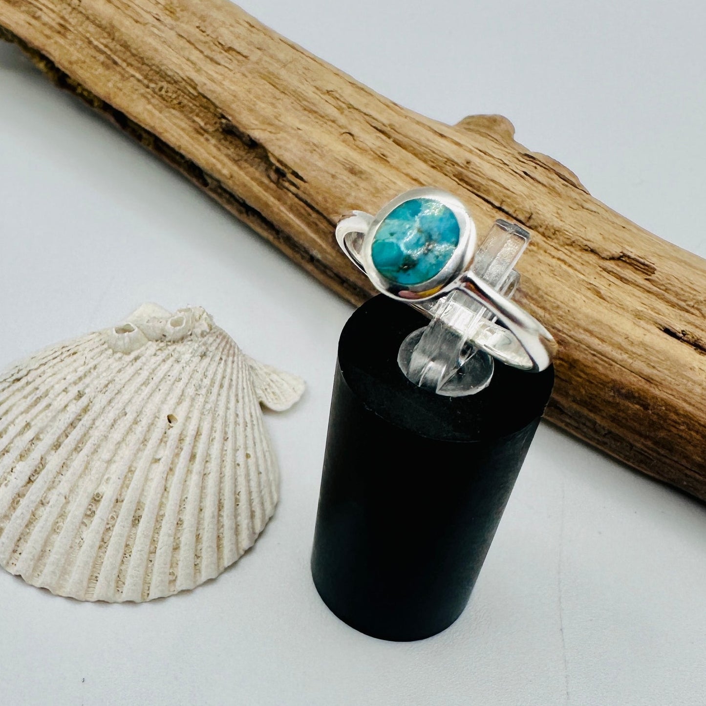 Sterling Silver Genuine Turquoise Ring, Boho Ring, Minimalist Ring