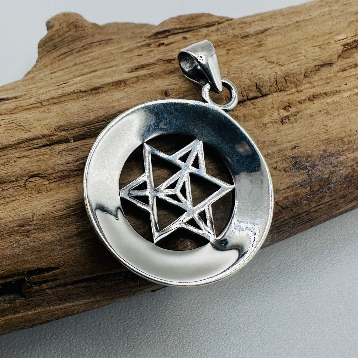 Sterling Silver Star of David Pendant – Hebrew Rune