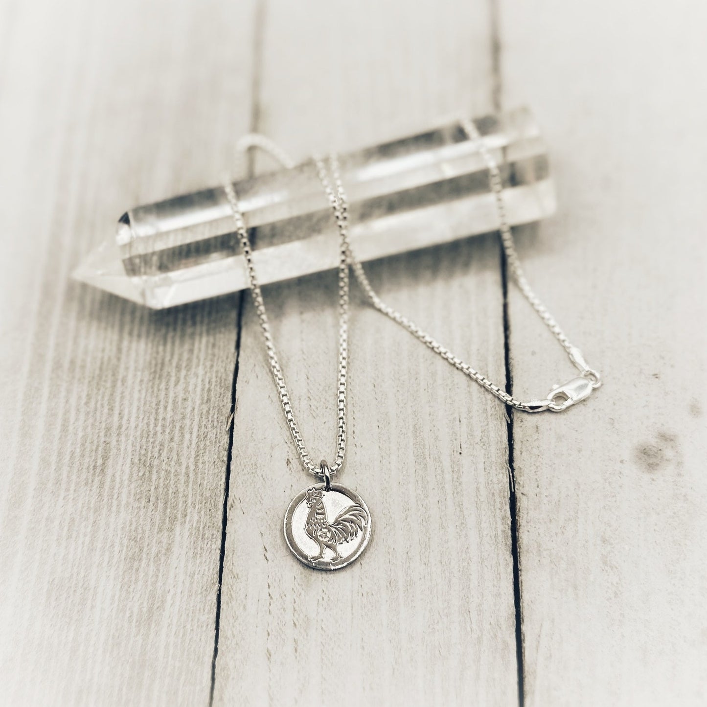 Sterling Silver Chinese Zodiac Rooster Necklace