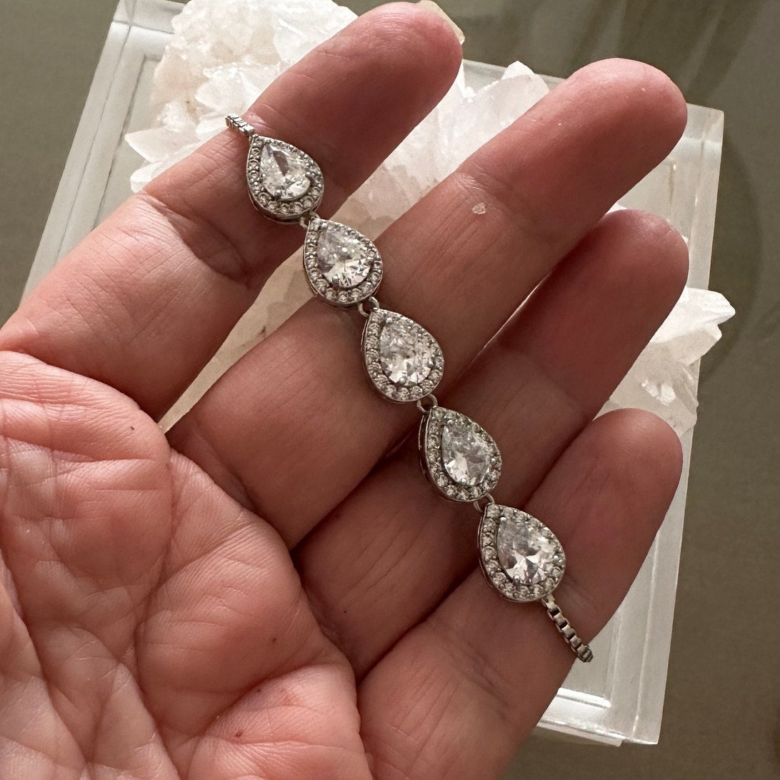 Cubic Zirconia Slider Bracelet