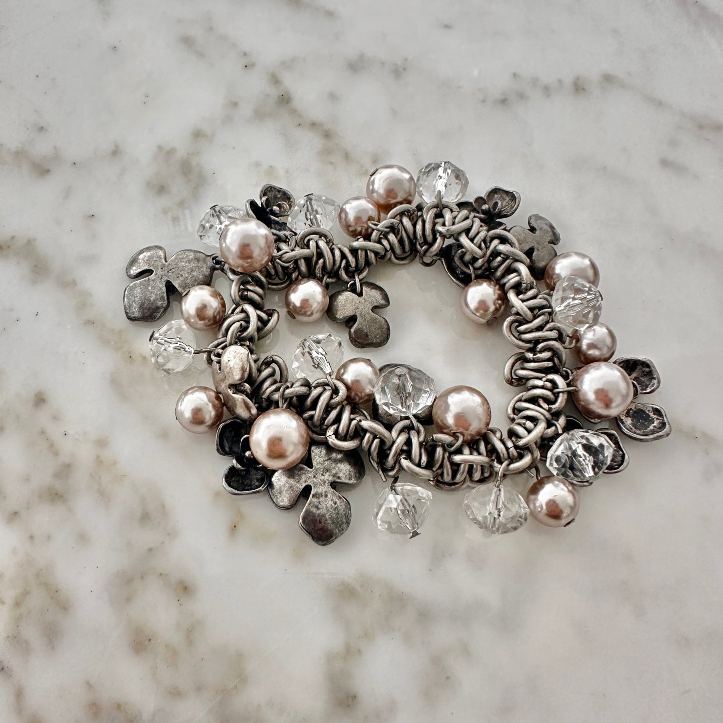 Chico’s Charm Bracelet – Mixed Metal with Beads & Crystals