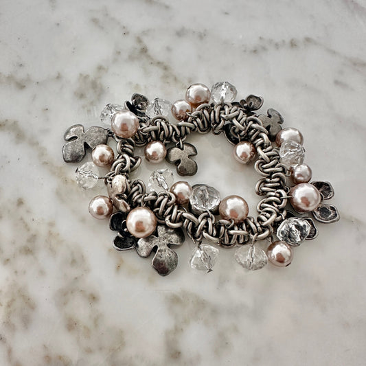 Chico’s Charm Bracelet – Mixed Metal with Beads & Crystals