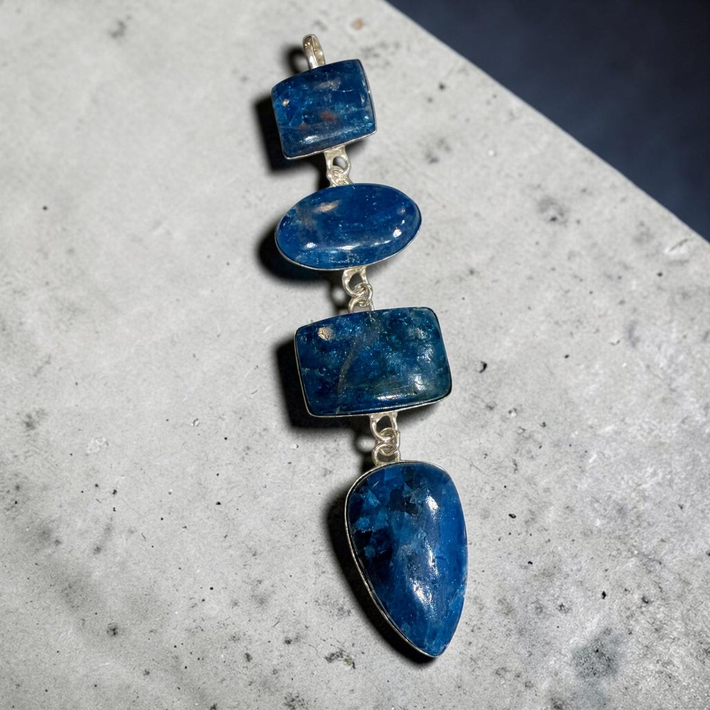 Blue Apatite Statement Pendant