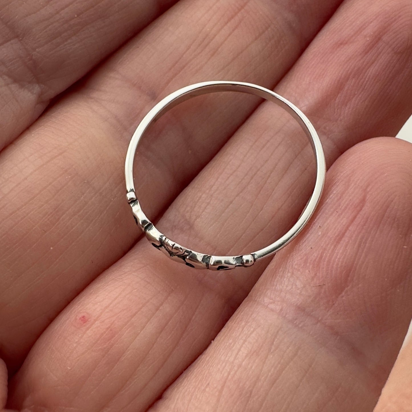 Sterling Silver Claddagh Dainty Ring, Irish Ring, Friendship Ring