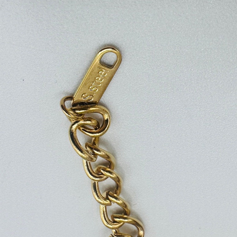 18K Gold Stainless Steel Coin Pearl Necklace-Non Tarnish Water Resistant