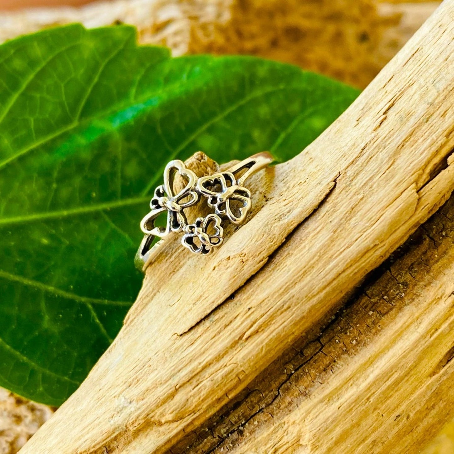 Sterling Silver Butterfly Mini Ring, Minimalist Ring, Butterfly Rings