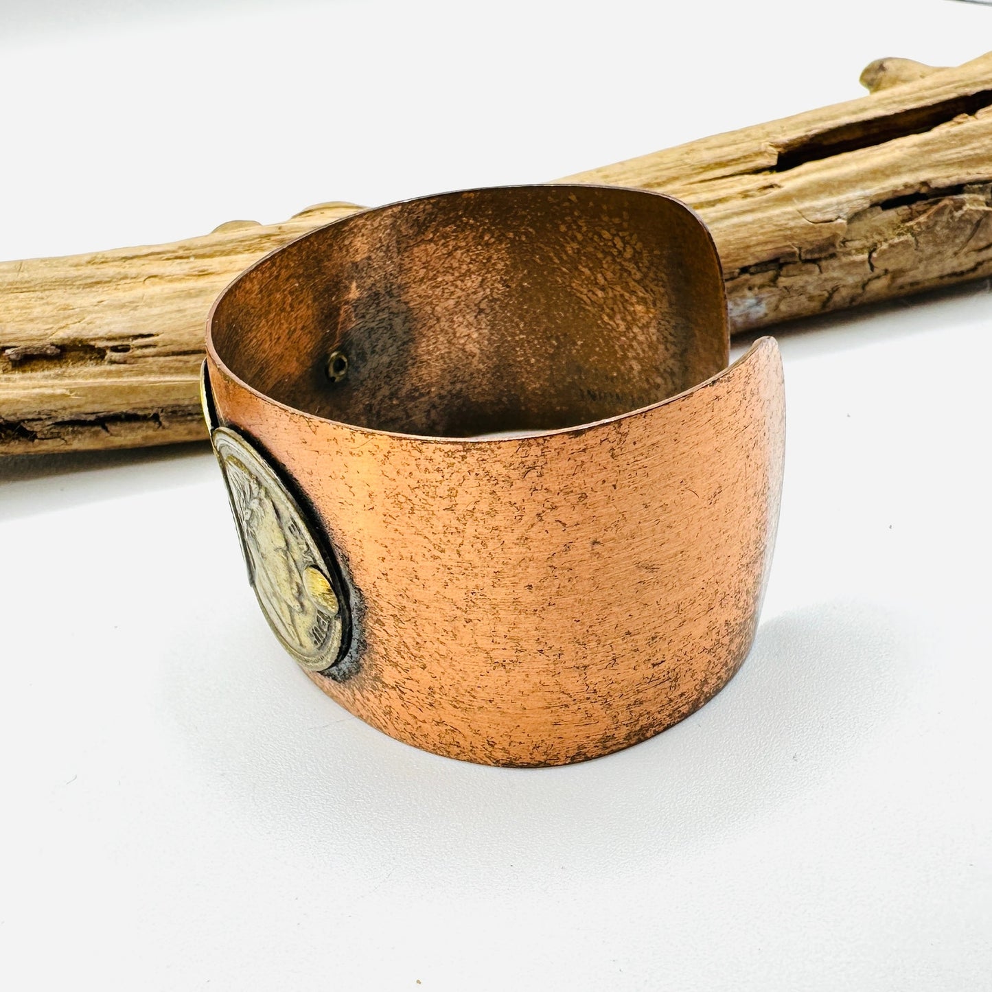 Vintage Copper Coin Cuff Bracelet