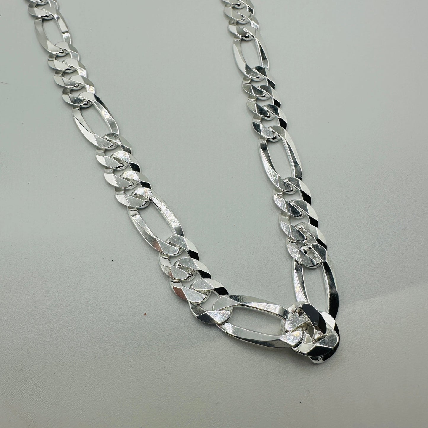 Flat Figaro Sterling Silver Chain