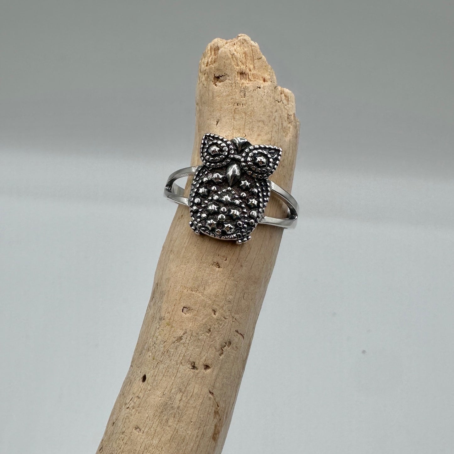Owl Sterling Silver Ring