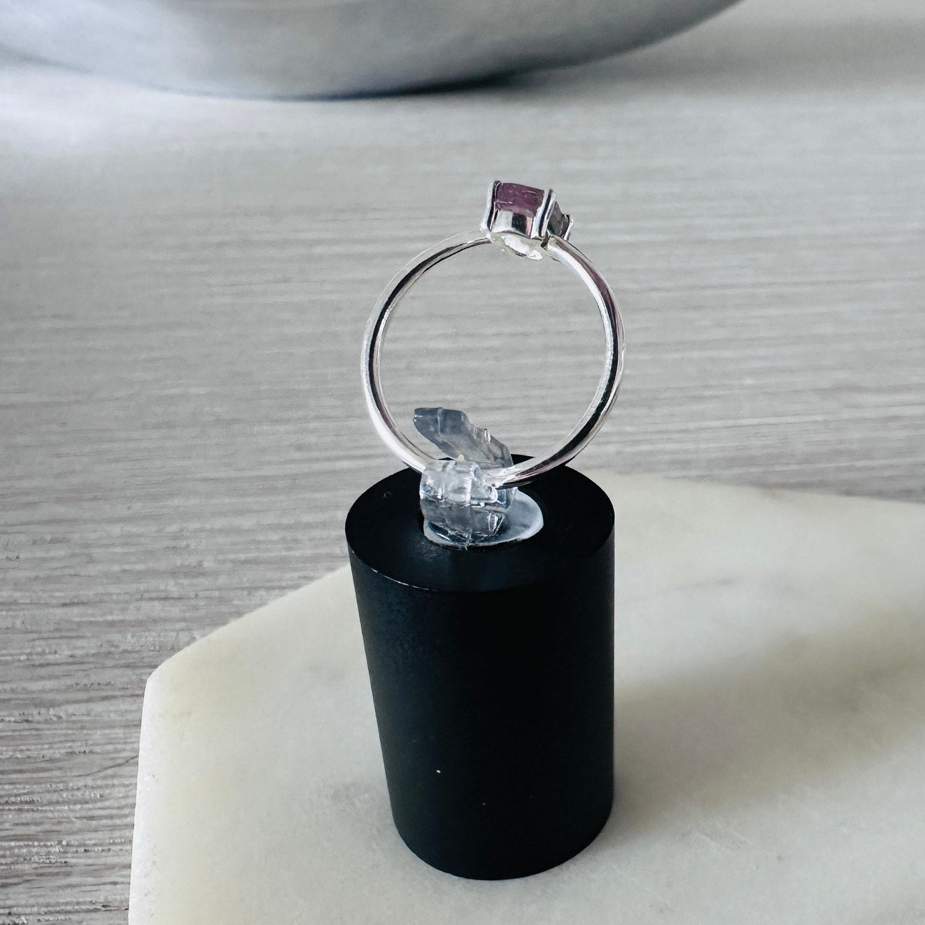 Natural Watermelon Tourmaline 925 Sterling Silver Ring