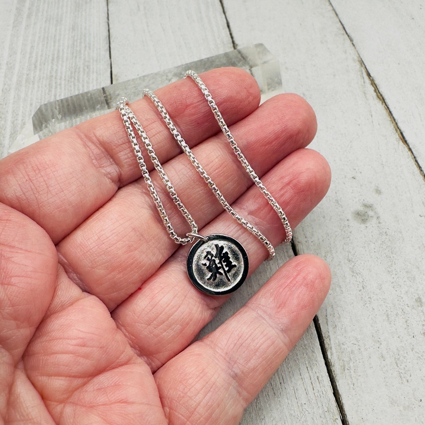 Chinese Zodiac Year of The Rooster Pendant Necklace Sterling Silver