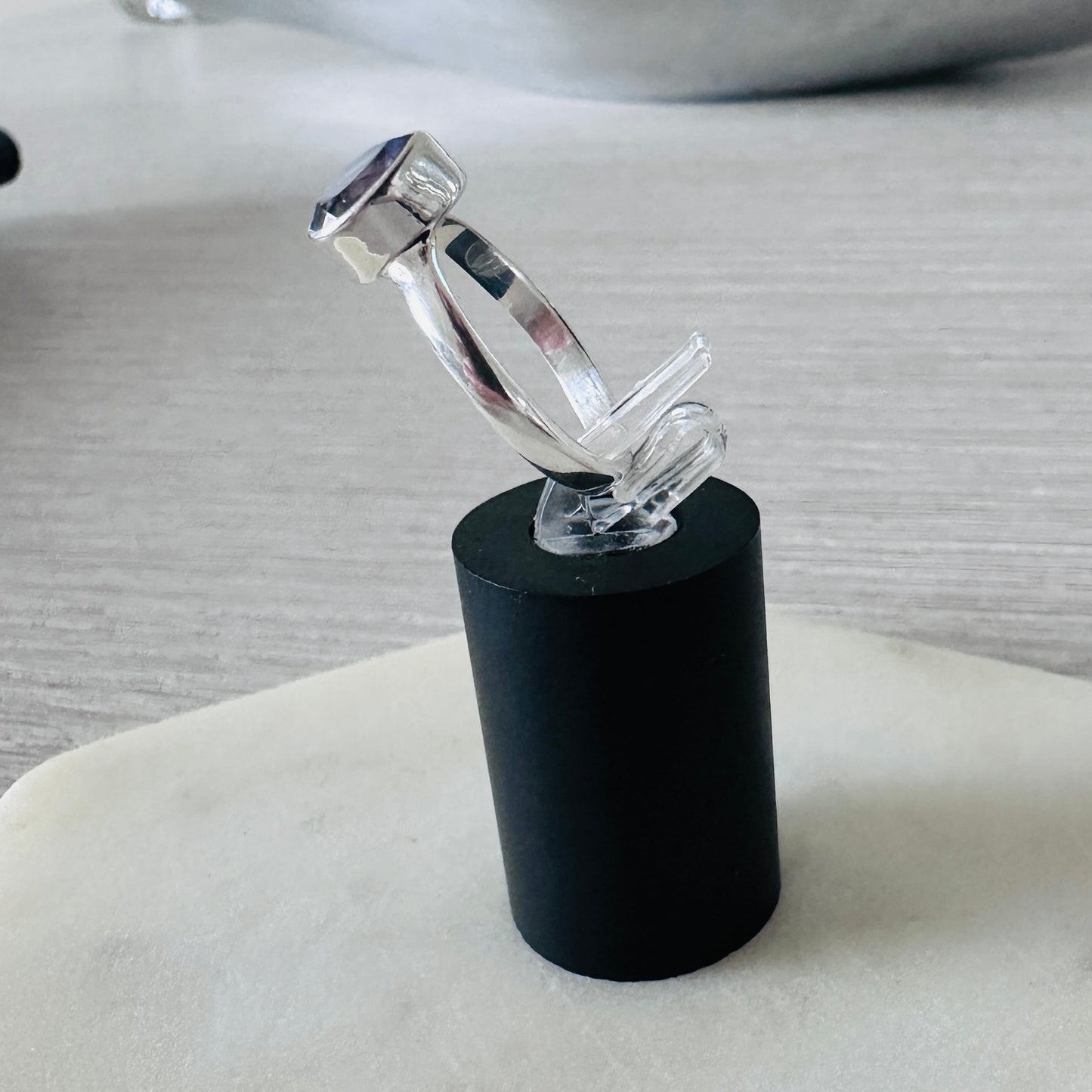 Lab Grown Color-change Alexandrite Sterling Silver Ring