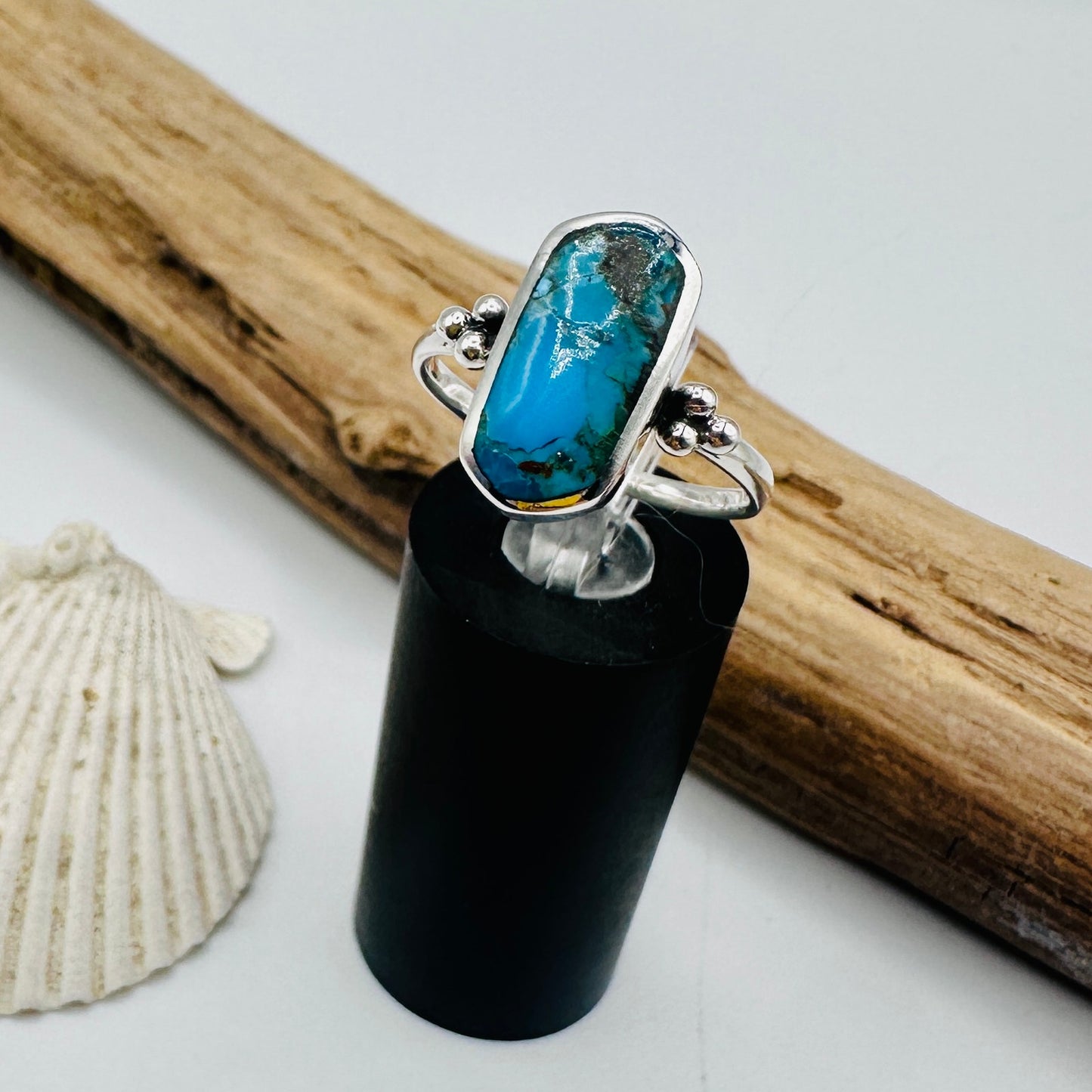 Sterling Silver Turquoise Statement Ring-Vintage Inspired Boho Jewelry