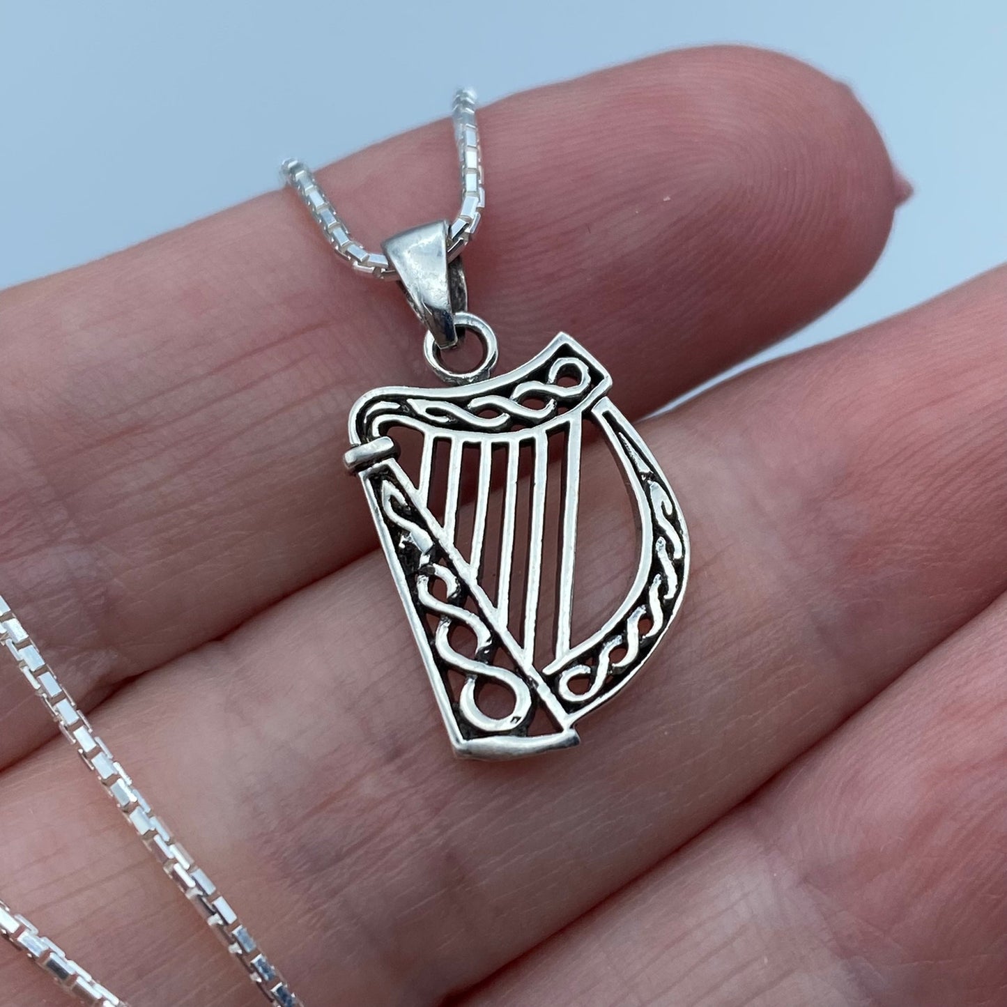 Harp Sterling Silver Necklace