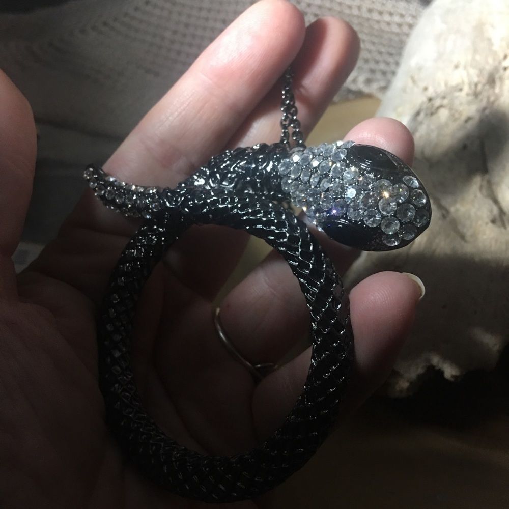 Amrita Singh Snake Gunmetal Austrian Crystal Necklace