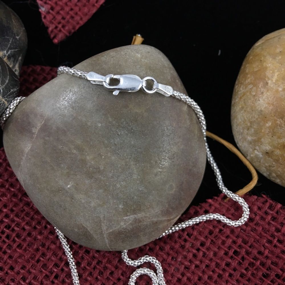 22 inch Italian Sterling Popcorn Chain