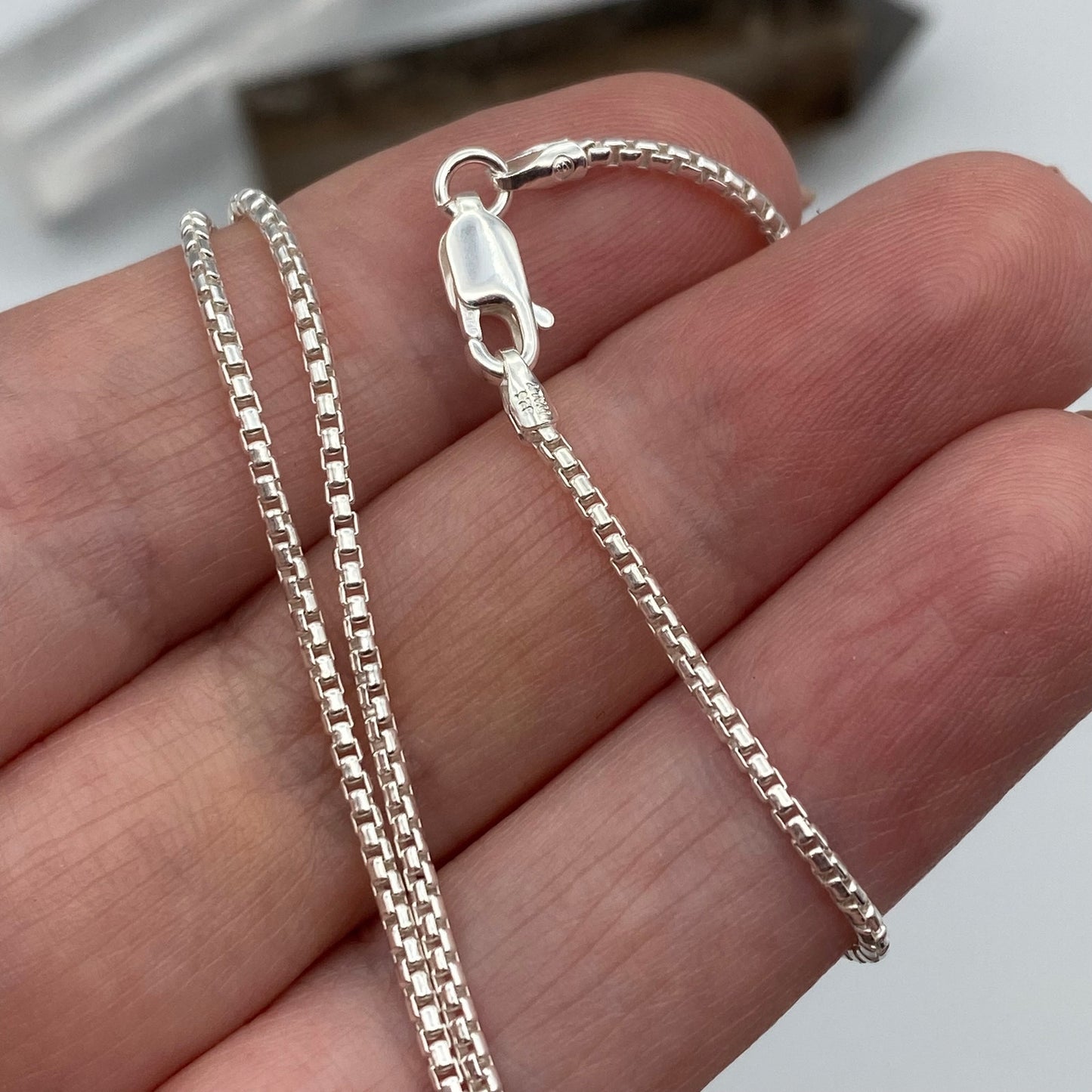 Sterling Silver Round Italian Box Chain 16"