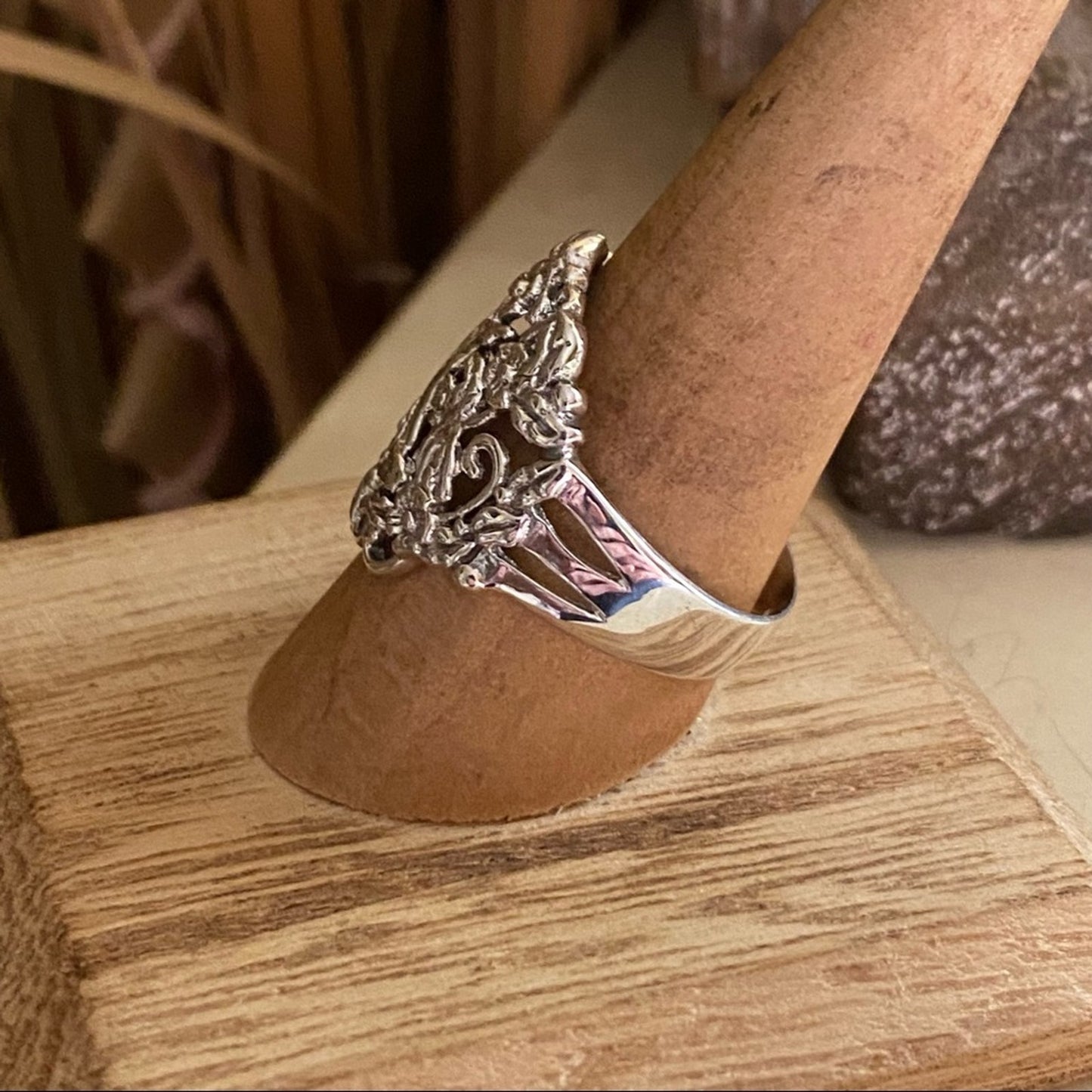 Plumeria Sterling Silver Ring Floral Ring Boho Ring
