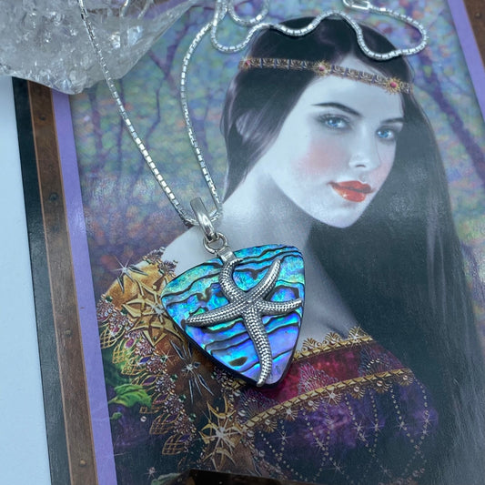 Starfish Sterling Silver Mermaid Abalone Sterling Silver Necklace
