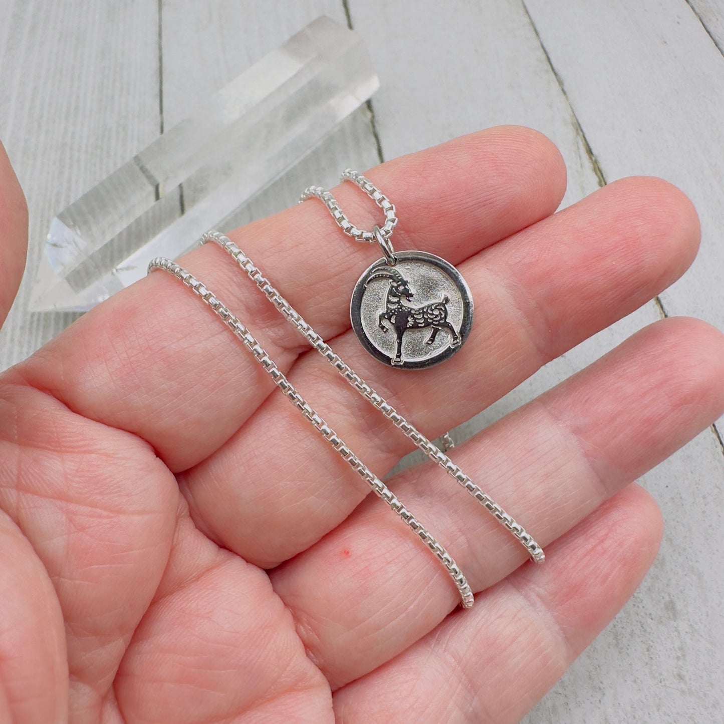 Chinese Zodiac Year of The Goat Pendant Necklace Sterling Silver