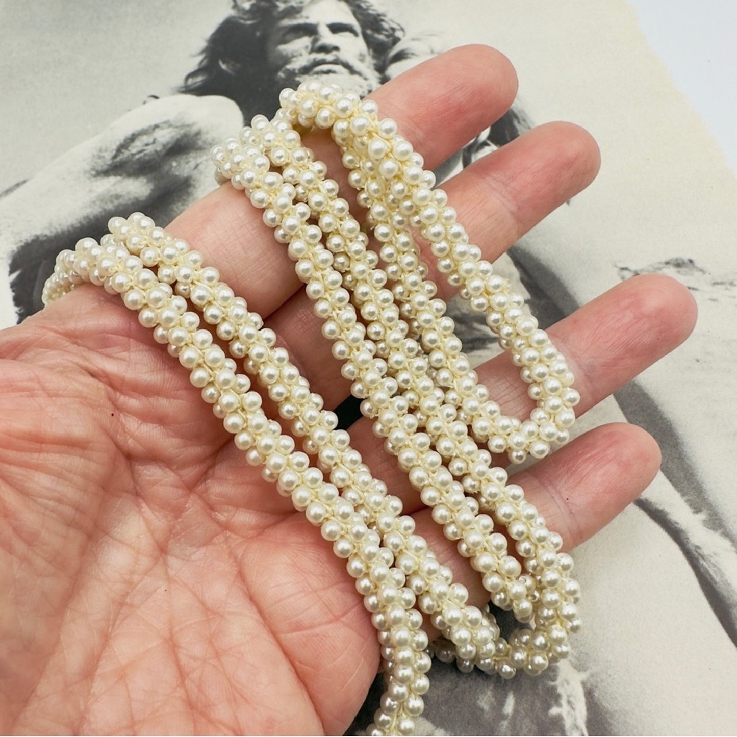 Vintage 40” Multi Strand Cluster Pearl Necklace