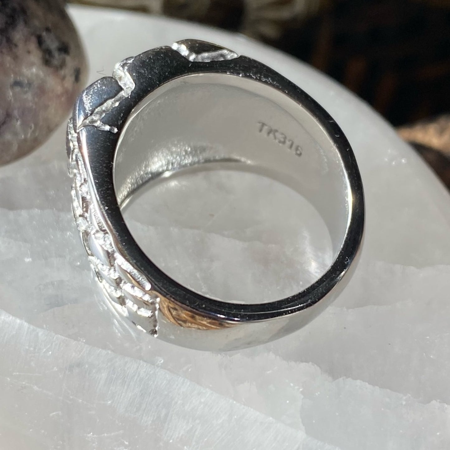 Men's Stainless Steel Masonic  Nugget Ring