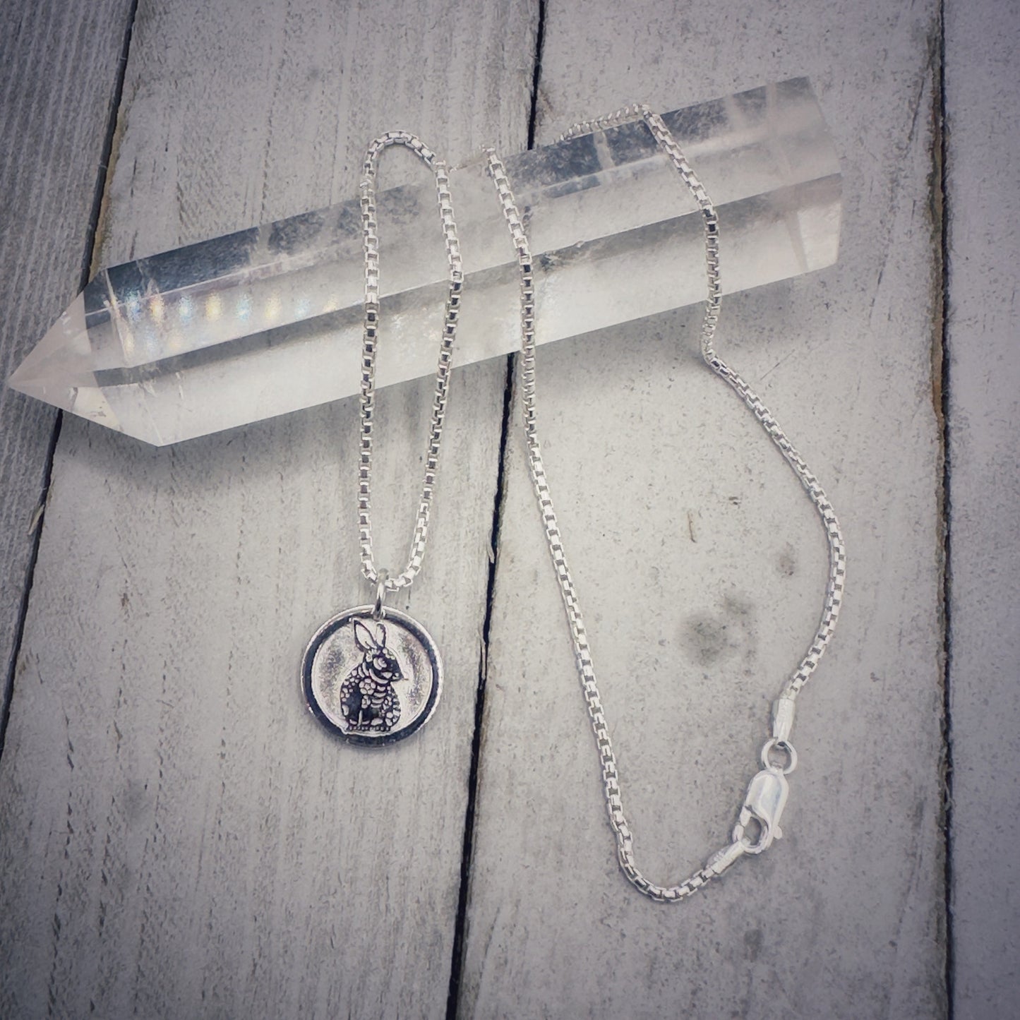 Chinese Zodiac Year of The Rabbit Pendant Necklace Sterling Silver