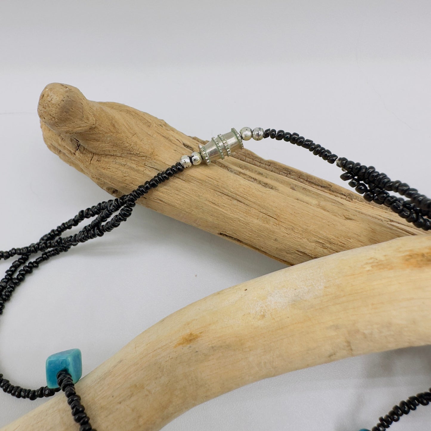 Vintage Abalone Shell & Turquoise Chip Reversible Necklace