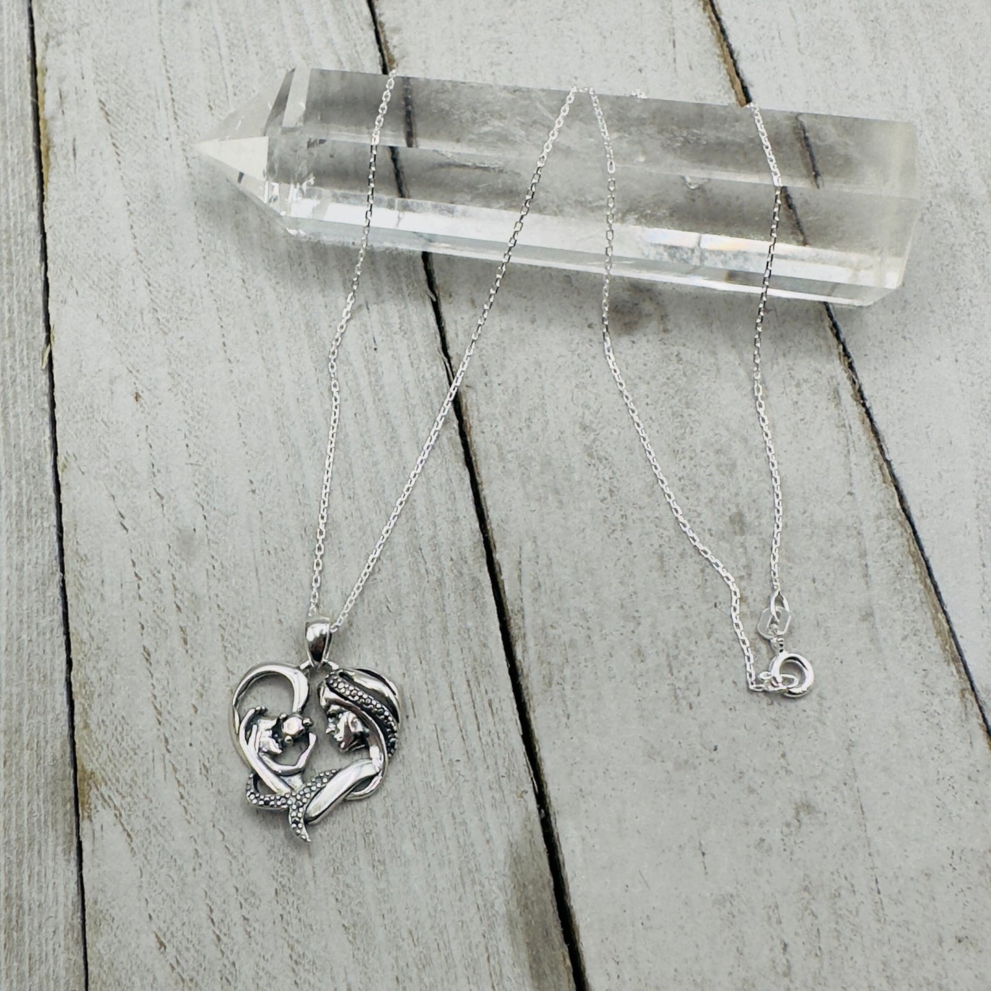 Mother & Child Sterling Silver Necklace