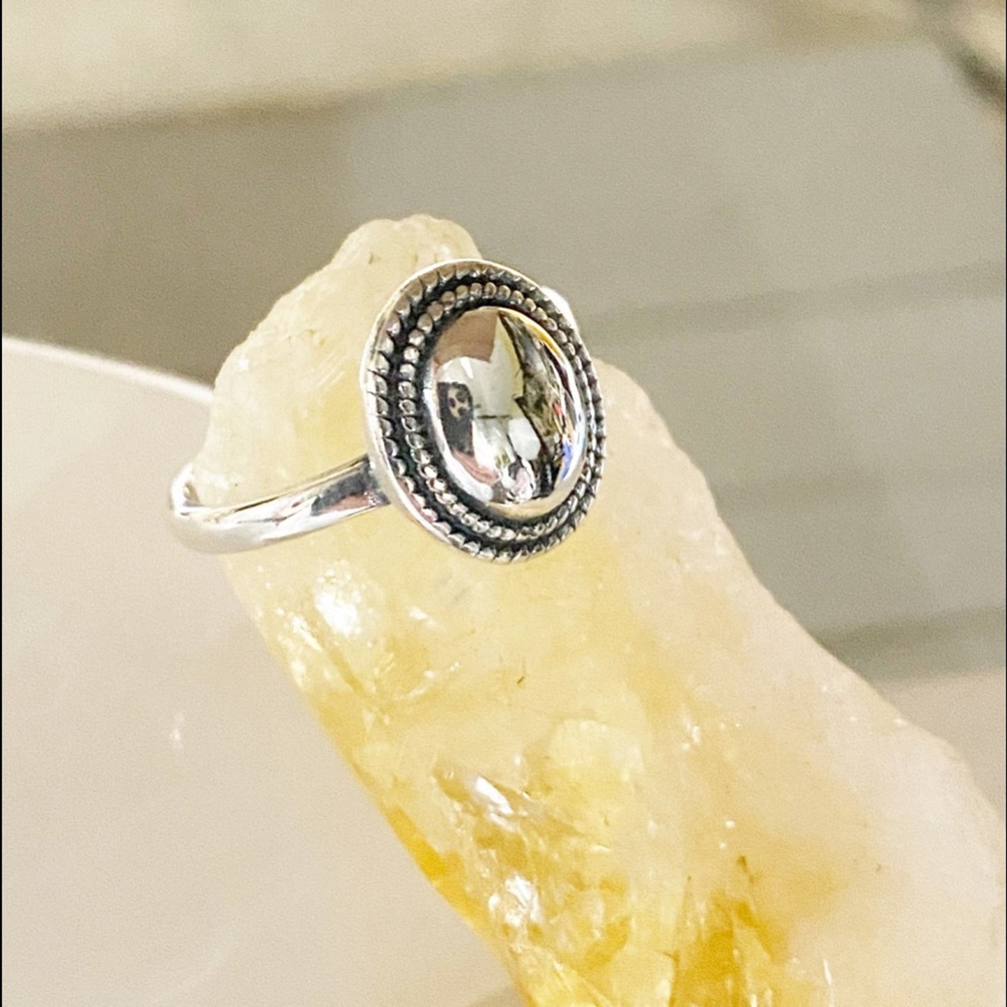 Sterling Silver Oval Vintage High Polished Dome Ring Trending Ajustable