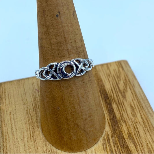 Sterling Silver Celtic Moon Ring
