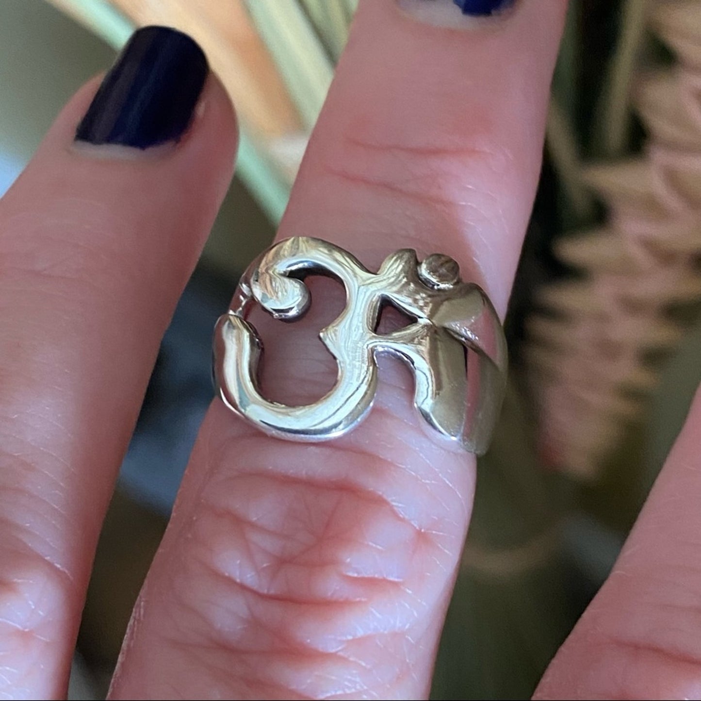 Om Sign Sterling Silver Ring