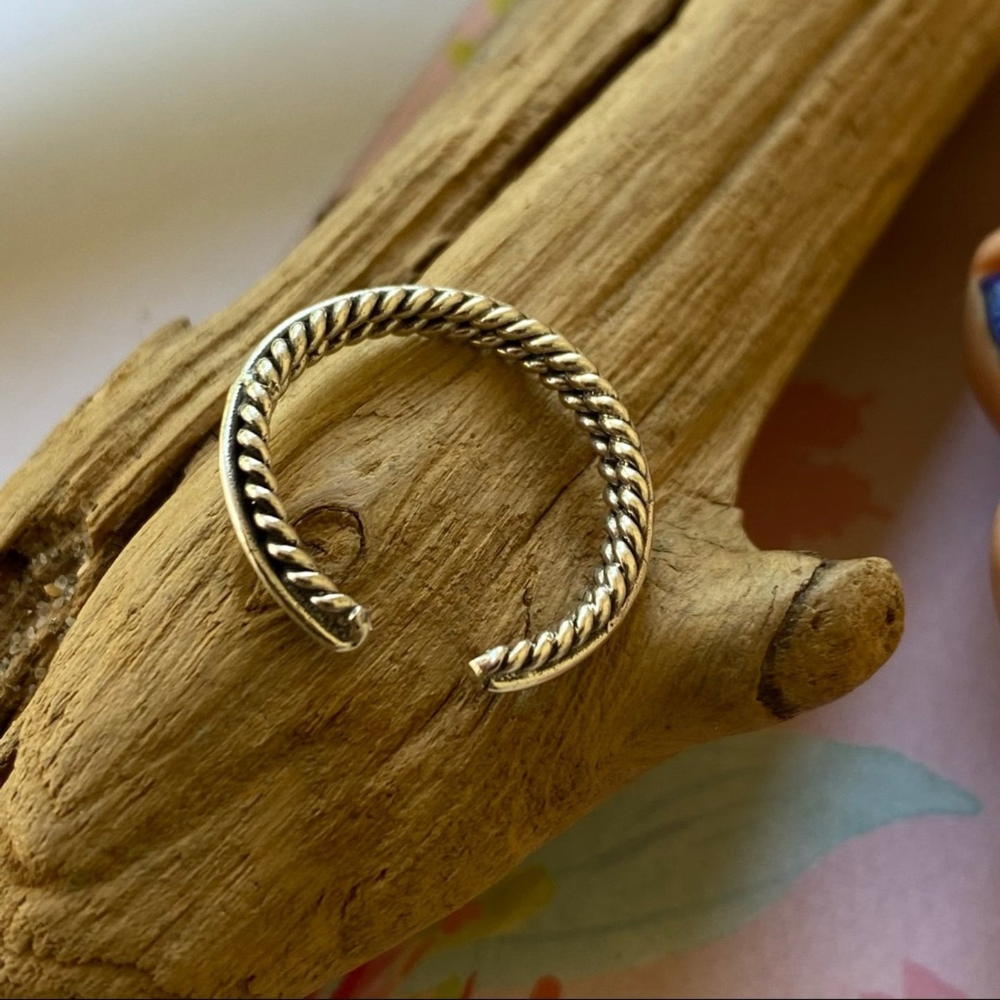 Sterling Silver Double Braided Line Toe Ring