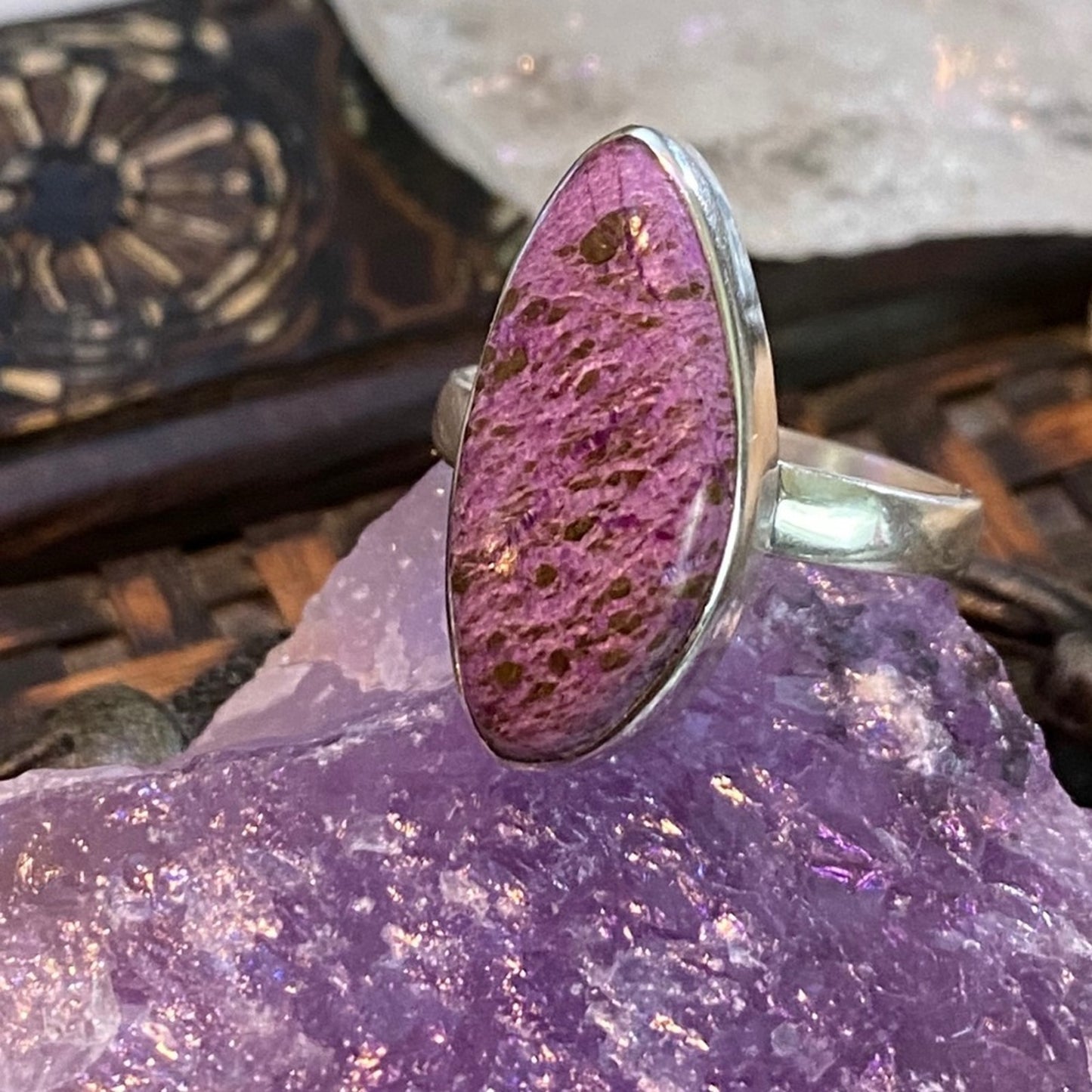 Variscite In Purpurite Sterling Silver Ring