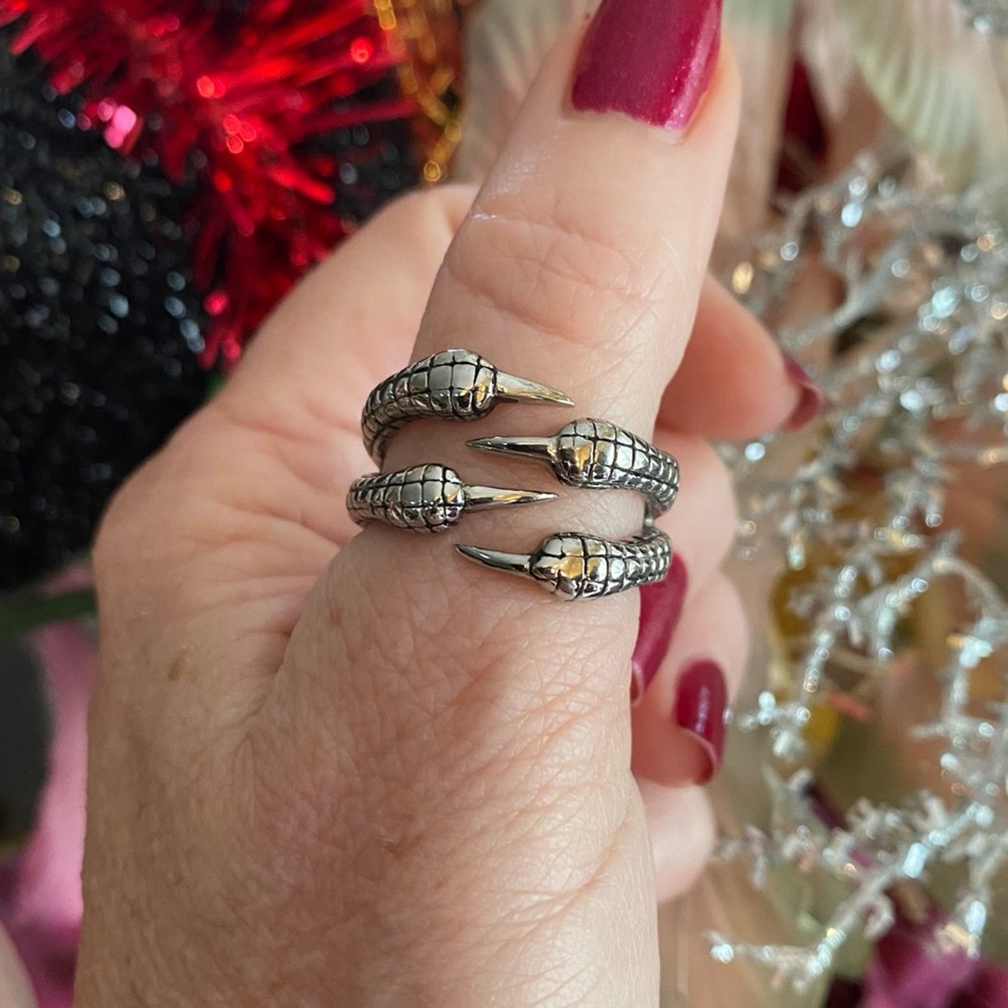 Mens Stainless Steel Gothic Claw Ring